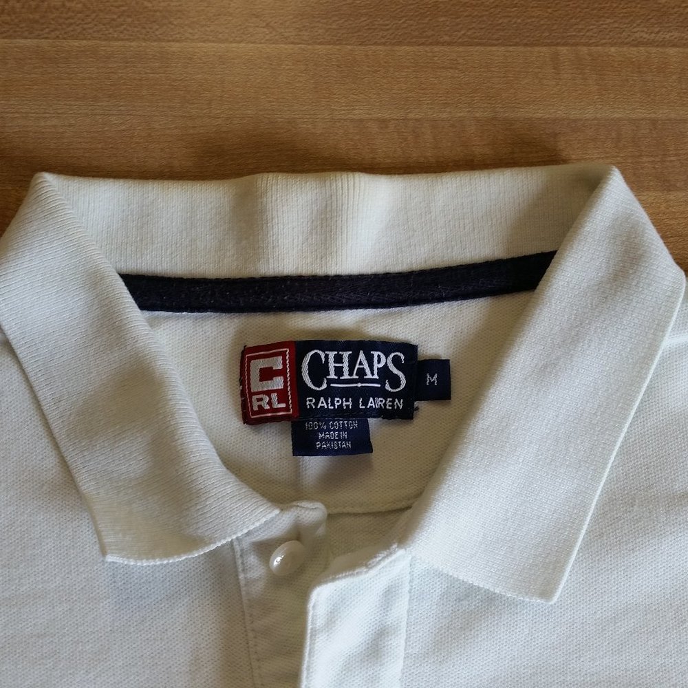 Chaps Polo SS White Shirt - Size Medium